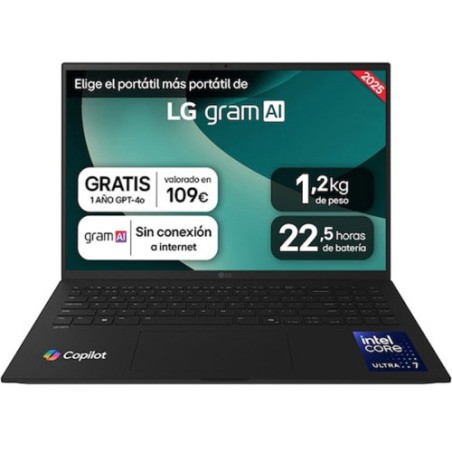 34768-PORTATIL LG GRAM, 16", 16ZD90T, INTEL CORE ULTRA  7, 40,6 CM, 2560 X 1600 PIXELES, 16 GB, 1 TB, FREEDOS