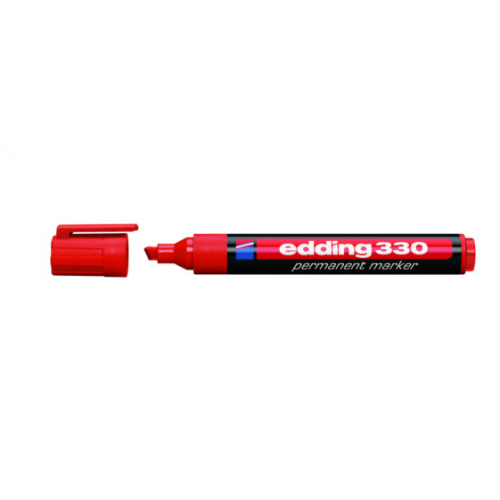 3483-MARCADOR PERMANENTE PUNTA BISELADA 1-5MM 330 ROJO EDDING 330-02