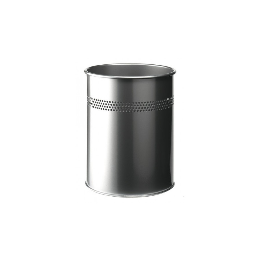 3484-PAPELERA METALICA DE 15L SEMIPERFORADA COLOR PLATA DURABLE 3300-23
