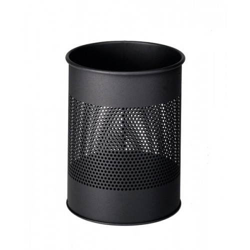 3487-PAPELERA METALICA DE 15L PERFORADA COLOR NEGRO DURABLE 3310-01