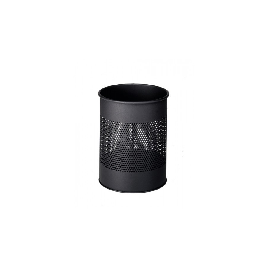 3487-PAPELERA METALICA DE 15L PERFORADA COLOR NEGRO DURABLE 3310-01