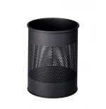 3487-PAPELERA METALICA DE 15L PERFORADA COLOR NEGRO DURABLE 3310-01