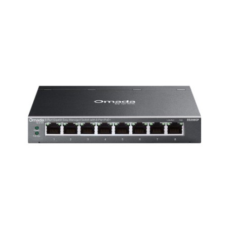 34894-TP-Link Omada ES208GP switch Gestionado L2 Gigabit Ethernet (10/100/1000) Energia sobre Ethernet (PoE) DIN rail Ne