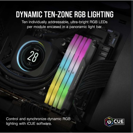 34914-MEMORIA CORSAIR DDR5 32GB 2X16GB PC5200 VENGEANCE RGB CMG32GX5M2B5200Z40