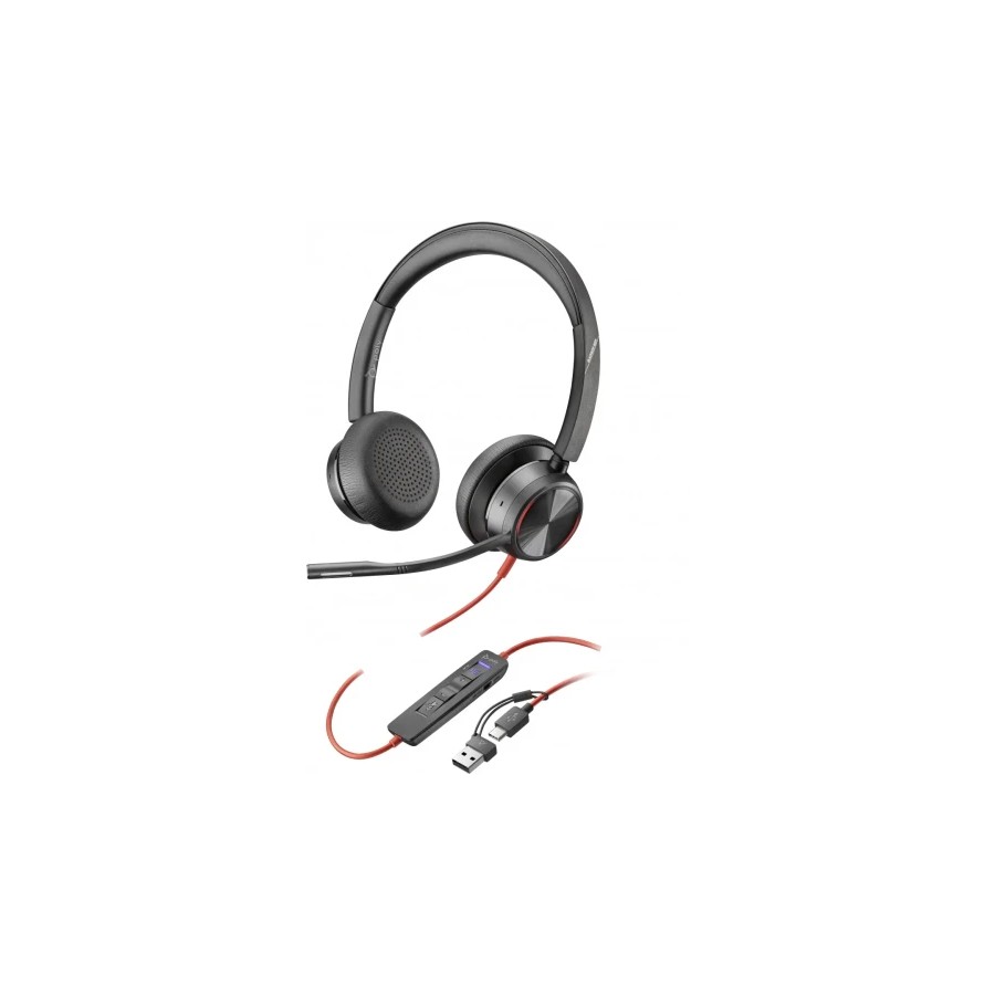 35022-HP Poly Auriculares estereo Poly Blackwire 8225 con certificacion Microsoft Teams USB-C + Adaptador USB-C/A