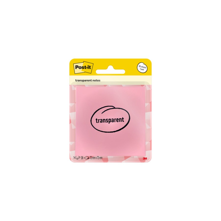 35067-BLISTER 36 HOJAS NOTAS TRANSPARENTES 600-1TRSPO 73X73 MM NARANJA PASTEL POST-IT 7100394468
