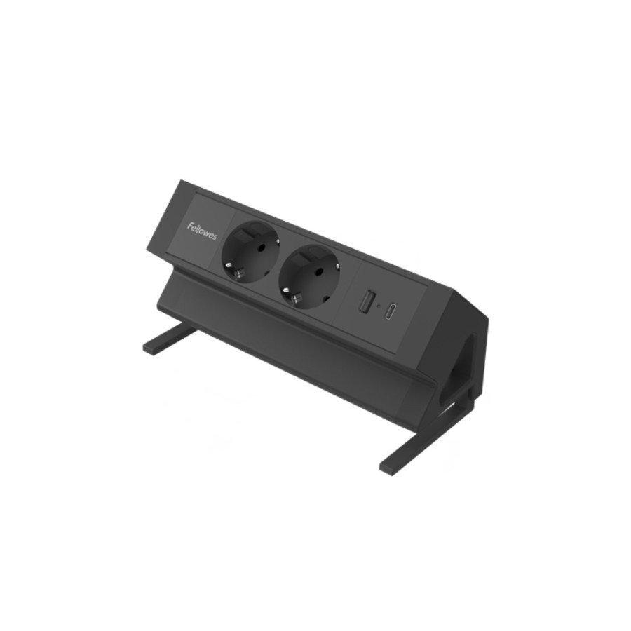 35075-REGLETA SOBREMESA 2 TOMA + USB A/C NEGRO FELLOWES 100137182