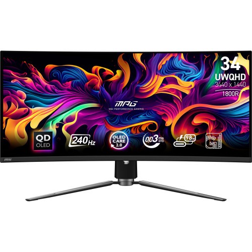 35276-MSI MPG 341CQPX QD-OLED pantalla para PC 86,4 cm (34") 3440 x 1440 Pixeles UltraWide Quad HD Negro