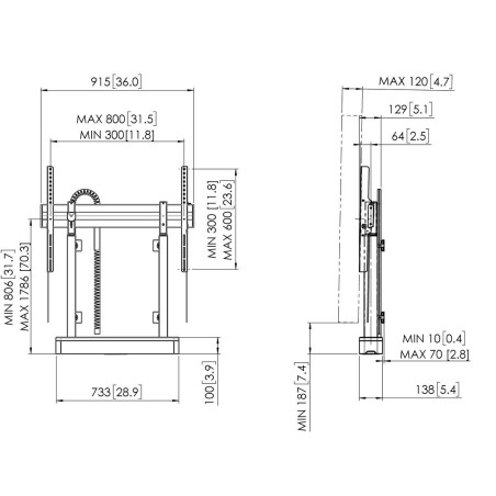 35320-VOGELS RISE 2008 MOTORIZED DISPLAY LIFT FLOOR/WALL 80 WHITE (RISE2008 )