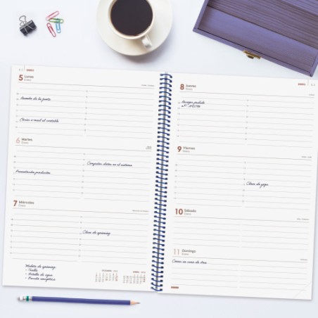 35338-AGENDA 2026 BASIC YEAR E40 210X297MM SEMANA VISTA HORIZONTAL AZUL FINOCAM 741461026