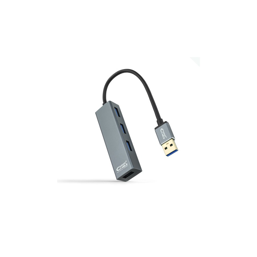 35586-Nanocable USB 3.0 4xUSB3.0. USB-A/M-USB 3.0/H, Gris, 10 cm