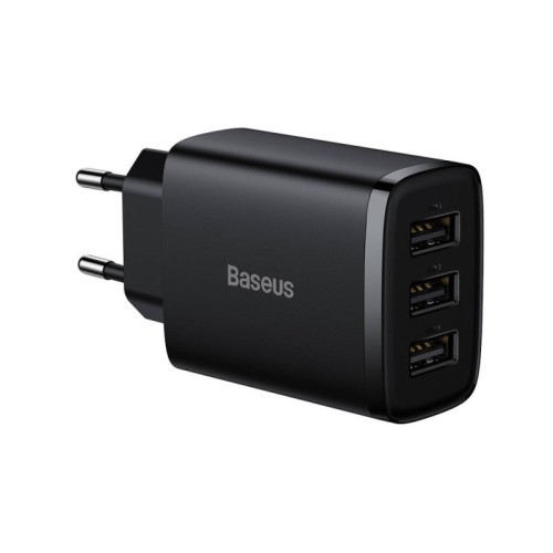 36022-BASEUS COMPACT  CHARGER 3U 17W EU BLACK