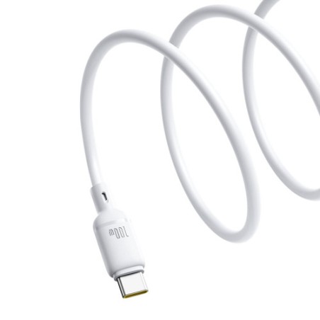 36031-OS-BASEUS SILKY SERIES FAST CHARGING CABLE TYPE-C TO TYPE-C 100W 1M MOON WHITE