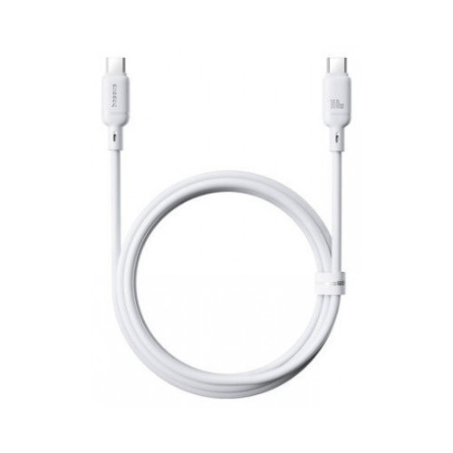 36040-OS-BASEUS SILKY FAST CHARGING DATA CABLE USB-A TO USB-C 3A 1M MOON WHITE