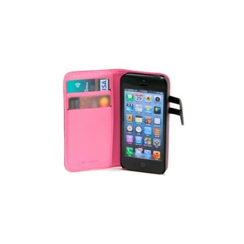 36058-FUNDA WAZZABEE PARA IPHONE 5 POLIPIEL, MARCO INTERIOR PLASTICO, CIERRE MAGNETICO, ROSA (WB-M30WP-PK)