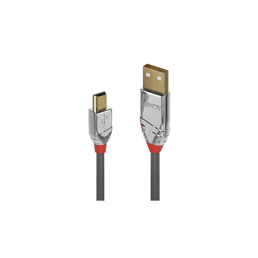 36447-Lindy 36631 cable USB USB 2.0 1 m USB A Mini-USB B Gris