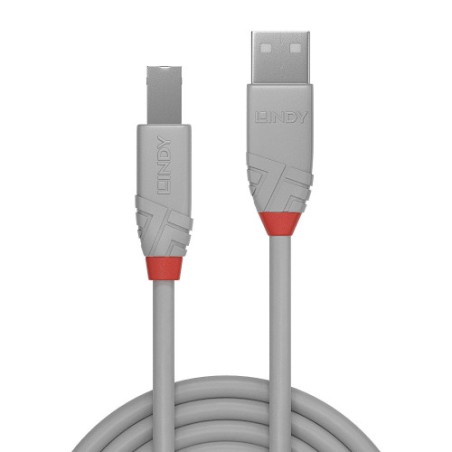36518-Lindy 36683 cable USB USB 2.0 2 m USB A USB B Gris