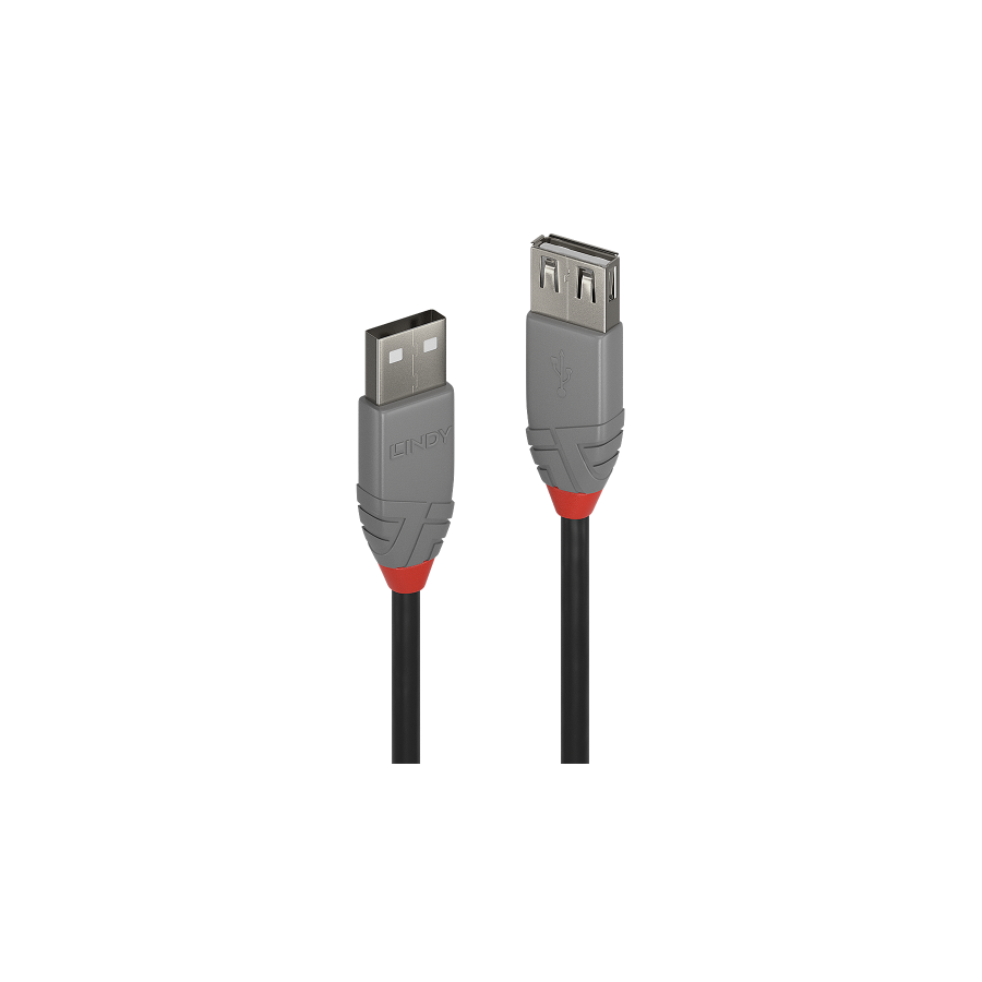 36535-Lindy 36700 cable USB USB 2.0 0,2 m USB A Negro, Gris