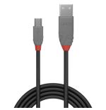 36564-Lindy 36722 cable USB USB 2.0 1 m USB A Mini-USB B Negro, Gris