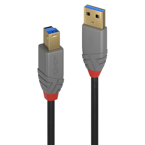 36583-Lindy 36740 cable USB USB 3.2 Gen 1 (3.1 Gen 1) 0,5 m USB A USB B Negro