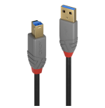 36587-Lindy 36742 cable USB USB 3.2 Gen 1 (3.1 Gen 1) 2 m USB A USB B Negro, Gris