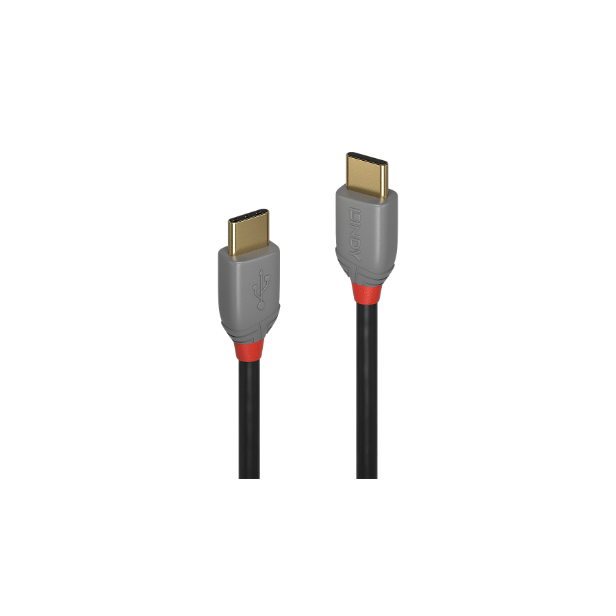 36631-Lindy 36871 cable USB USB 2.0 1 m USB C Negro, Gris