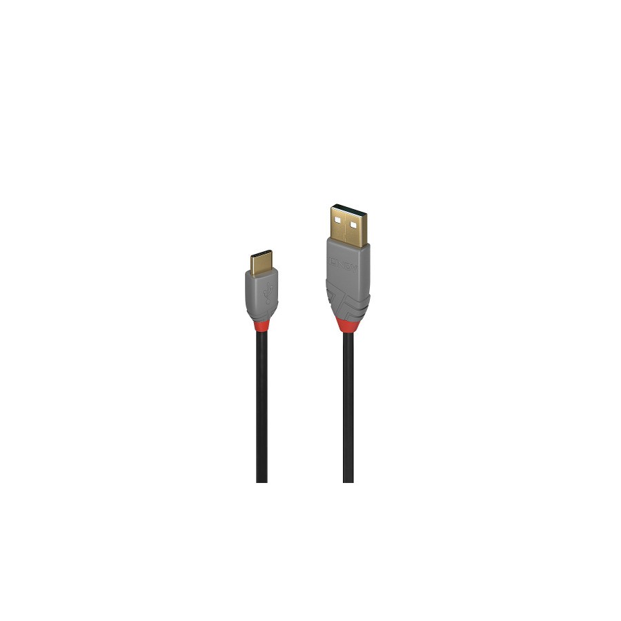 36637-Lindy 36885 cable USB USB 2.0 0,5 m USB A USB C Negro, Gris