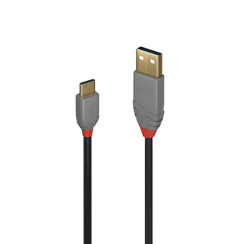 36643-Lindy 36888 cable USB USB 2.0 3 m USB A USB C Negro, Gris