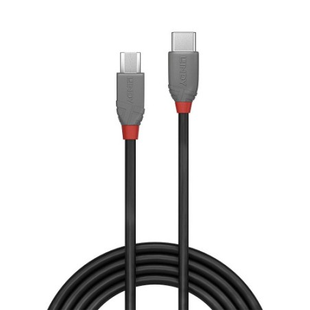 36648-Lindy 36891 cable USB USB 2.0 1 m USB C Micro-USB B Negro, Gris