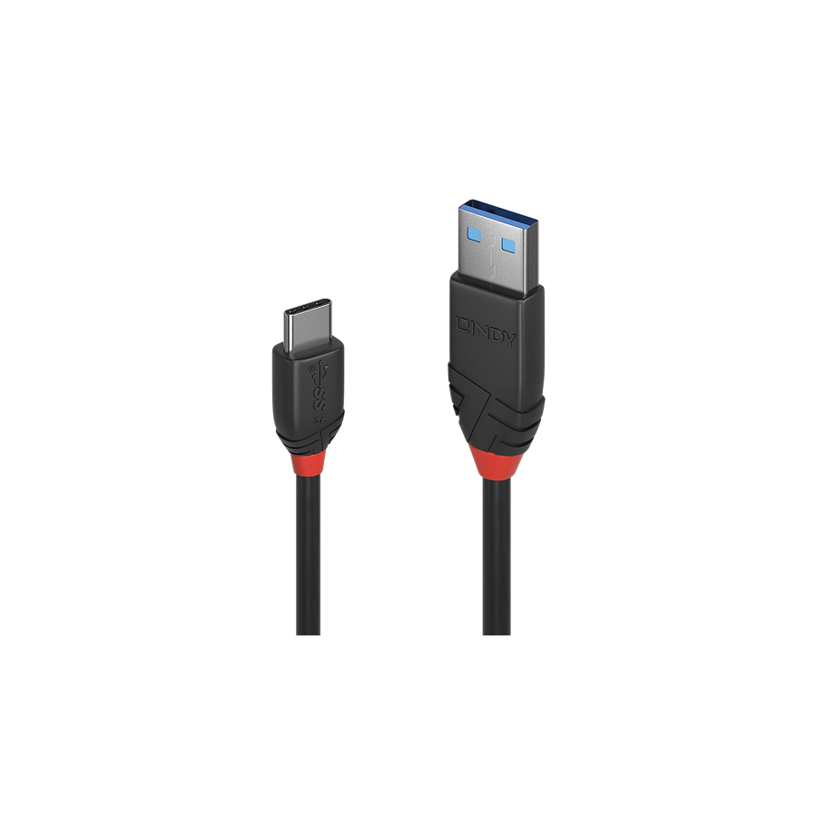 36677-Lindy 36915 cable USB USB 3.2 Gen 1 (3.1 Gen 1) 0,5 m USB A USB C Negro