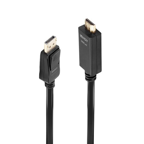 36689-Lindy 36922 adaptador de cable de video 2 m DisplayPort HDMI tipo A (Estandar) Negro