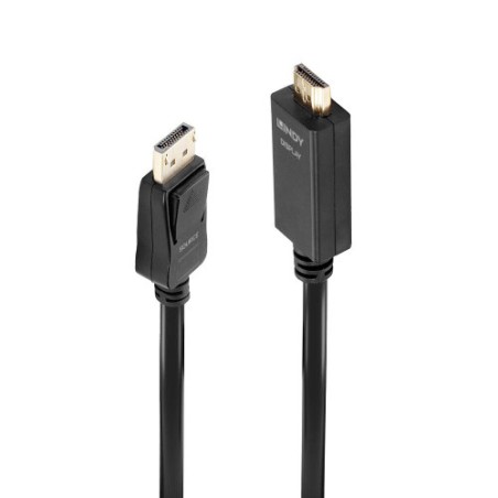 36691-Lindy 36923 adaptador de cable de video 3 m DisplayPort HDMI tipo A (Estandar) Negro