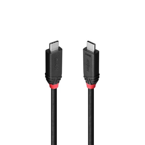 36743-Lindy 37000 cable USB USB4 Gen 3x2 0,5 m USB C Negro