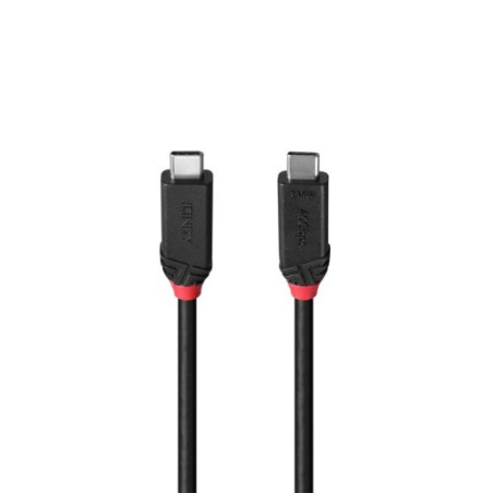 36744-Lindy 37000 cable USB USB4 Gen 3x2 0,5 m USB C Negro