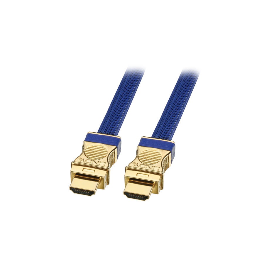 36761-Lindy 0.5m Gold HDMI Cable cable HDMI 0,5 m HDMI tipo A (Estandar) Azul
