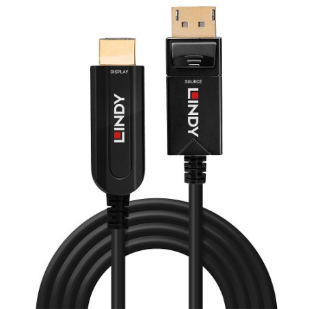 36844-Lindy 38493 adaptador de cable de video 40 m DisplayPort HDMI tipo A (Estandar) Negro
