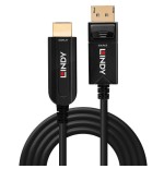 36844-Lindy 38493 adaptador de cable de video 40 m DisplayPort HDMI tipo A (Estandar) Negro