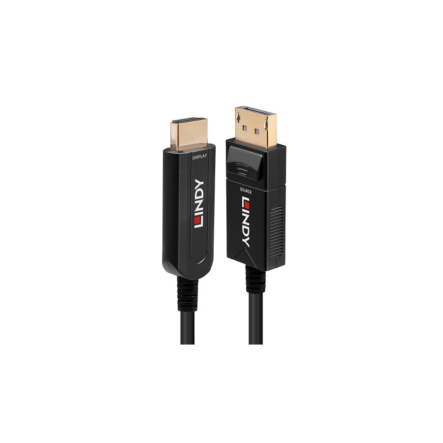 36845-Lindy 38494 adaptador de cable de video 50 m DisplayPort HDMI tipo A (Estandar) Negro