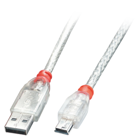36976-Lindy 41783 cable USB USB 2.0 2 m USB A Mini-USB B Transparente