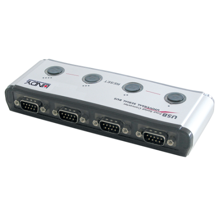 37006-Lindy 42858 convertidor, repetidor y aislador en serie USB 1.1 RS-232 Negro, Plata