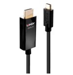 37015-Lindy 43291 adaptador de cable de video 1 m USB Tipo C HDMI tipo A (Estandar) Negro