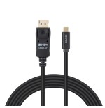 37042-Lindy 43500 adaptador de cable de video 1 m USB Tipo C DisplayPort Negro