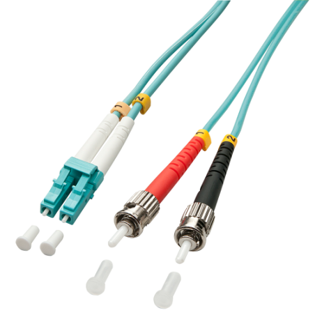 37174-Lindy 15m OM3 LC - ST Duplex Cable de fibra optica e InfiniBand Turquesa