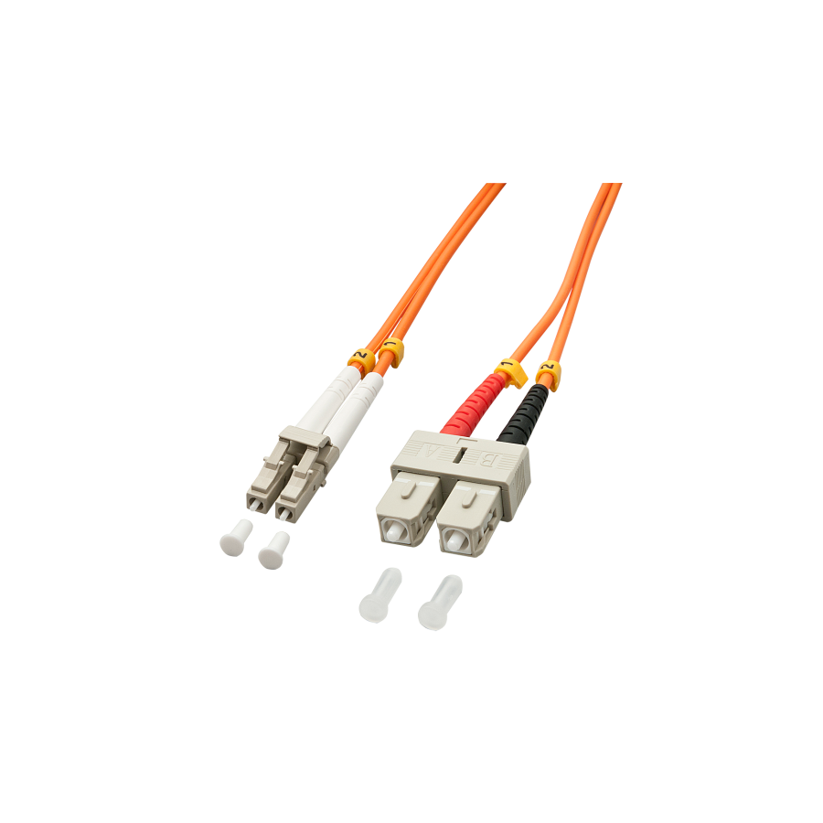 37204-Lindy LC/SC 2m Cable de fibra optica e InfiniBand Multicolor, Naranja
