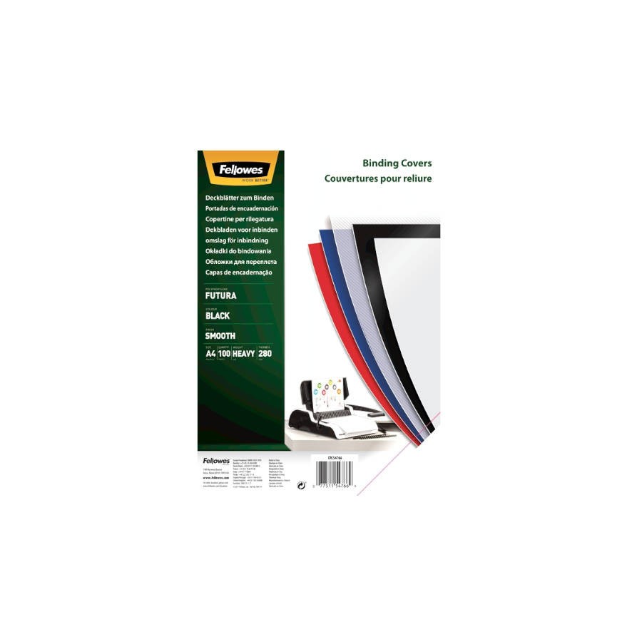 378-PACK 100 PORTADAS POLIPROPILENO NEGRO 450 MICRAS A4 FELLOWES 54772 378-PACK 100 PORTADAS POLIPROPILENO NEGRO 450 MICRAS A4 FELLOWES 54772