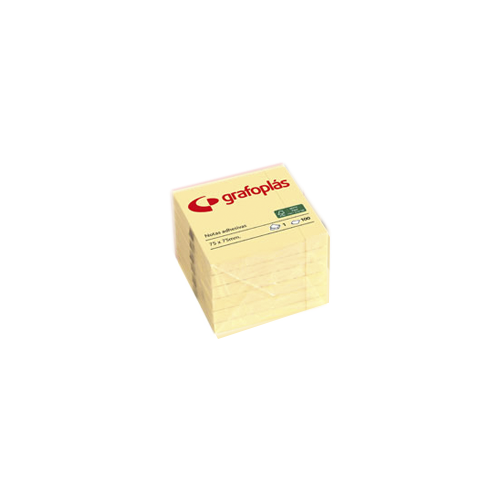 3787-BLOC 100 NOTAS ADHESIVAS 75X75MM AMARILLAS GRAFOPLAS 65205460