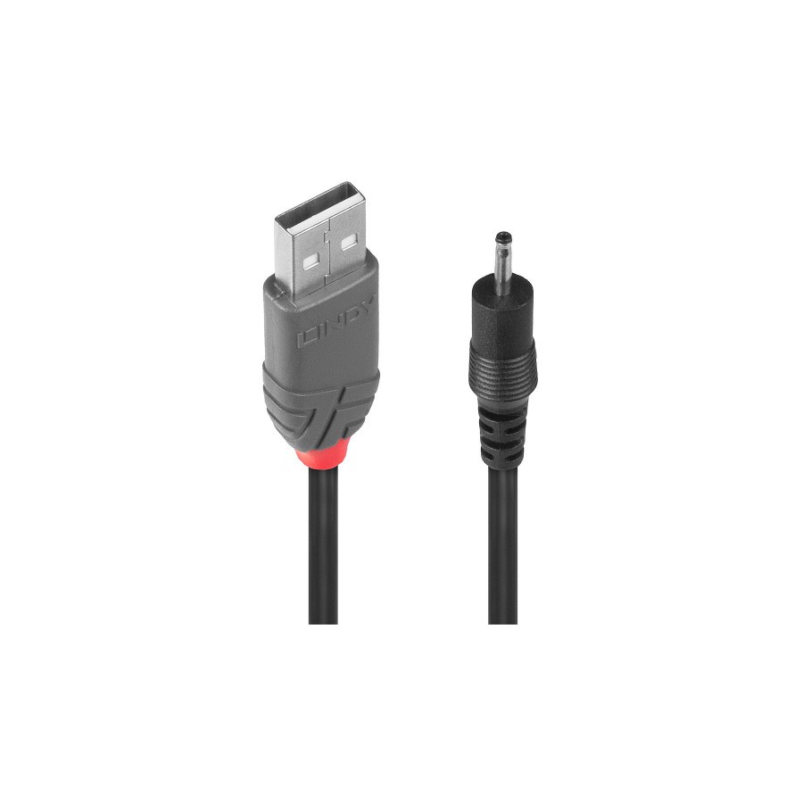 38313-Lindy 70265 cable de transmision Negro 1,5 m USB A EIAJ-01 (2.5 mm, 0.7 mm)