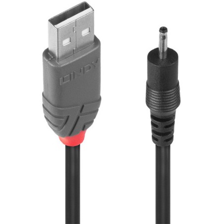 38313-Lindy 70265 cable de transmision Negro 1,5 m USB A EIAJ-01 (2.5 mm, 0.7 mm)