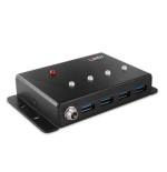 38502-Lindy 43374 hub de interfaz USB 3.2 Gen 1 (3.1 Gen 1) Type-B 5000 Mbit/s Negro