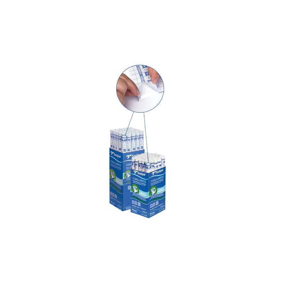3861-FORRO DE LIBROS 80 MICRAS ADHESIVO REPOSICIONABLE 0,45 X 5 M SADIPAL 12873